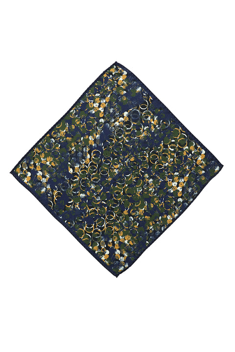 Dark Navy Patterned Handkerchief