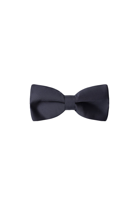 Medium Navy Plain Satin Bow Tie