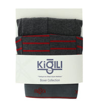 Medium Gray 2-Pack Striped Cotton Supreme Boxer Set
