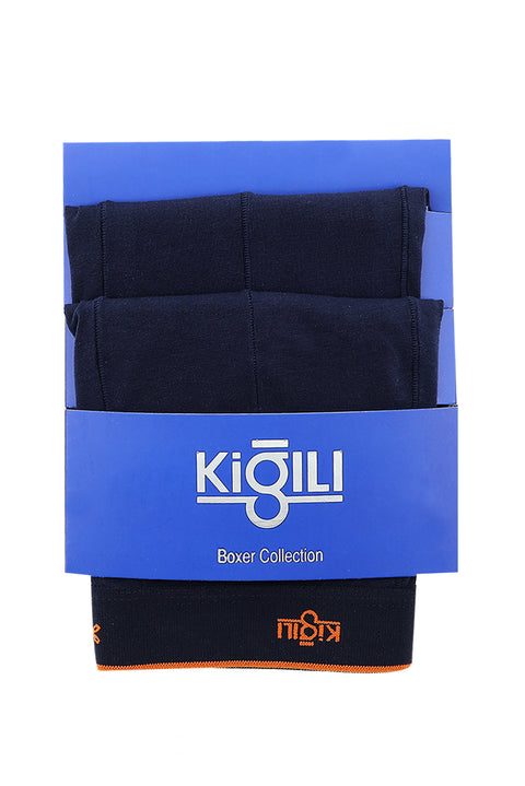 Medium Navy Blue 2-Pack Cotton Supreme Boxer Shorts Set