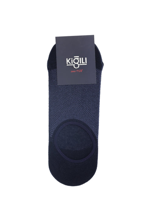 Medium Navy Blue 2-Pack Cotton Patterned Loafer Socks