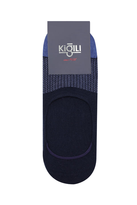Medium Navy Blue 2-Pack Cotton Patterned Loafer Socks