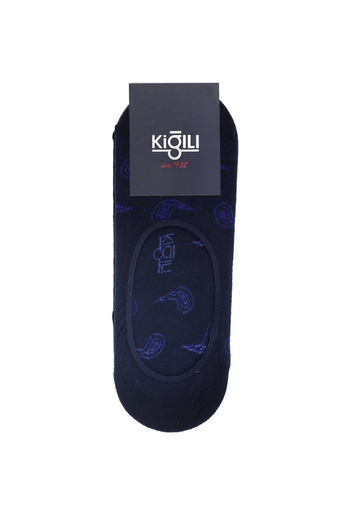 Medium Navy Blue 2-Pack Cotton Patterned Loafer Socks