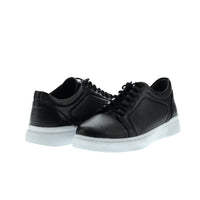 Black Leather Sneaker Shoes