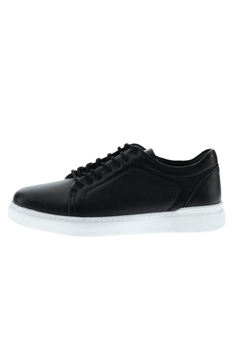Black Leather Sneaker Shoes