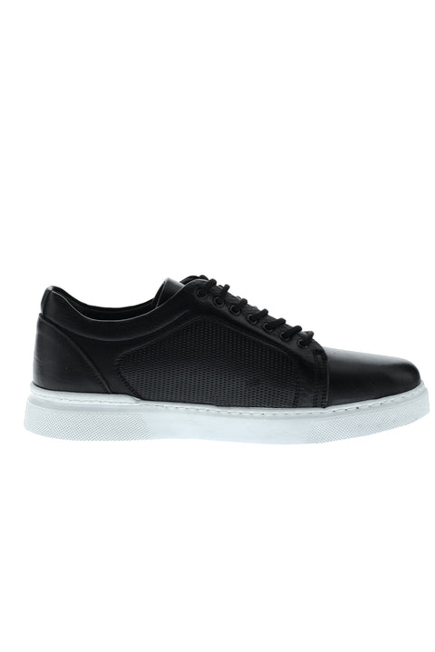 Black Leather Sneaker Shoes