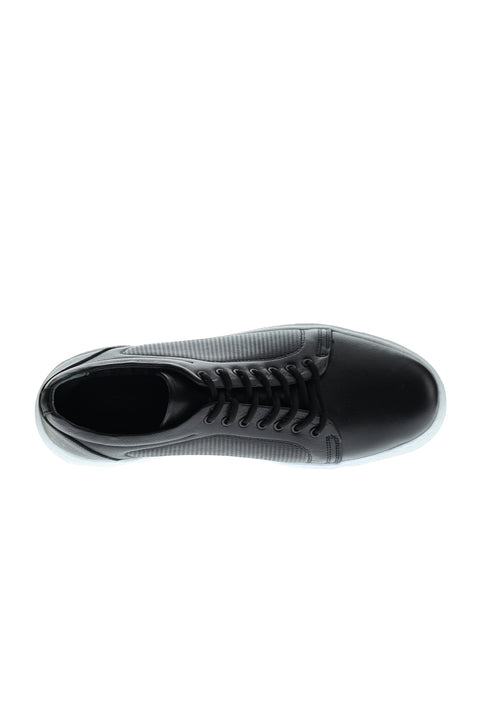Black Leather Sneaker Shoes