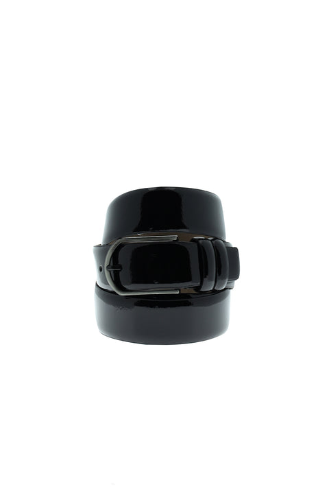 Black Classic Patent Leather Belt