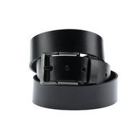 Black Sport Patterned Leather Belt
