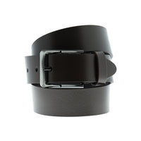 Dark Brown Sporty Patterned Leather Belt