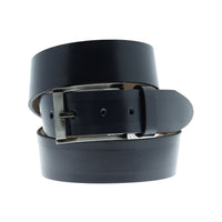 Dark Navy Sporty Patterned Leather Belt