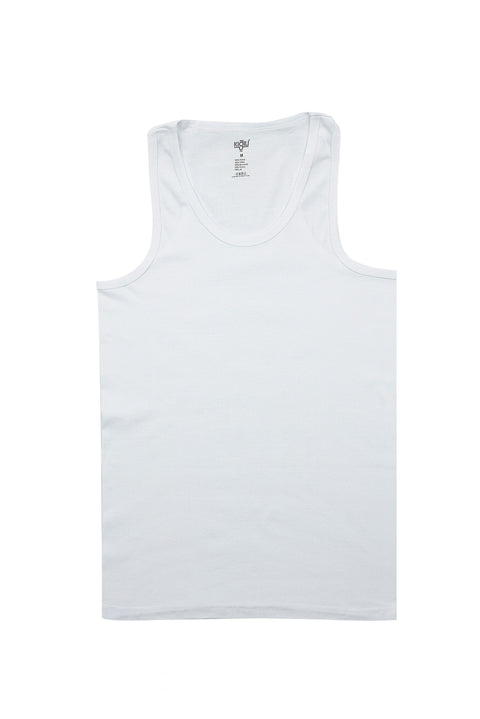 White 2-Piece Cotton Athletic Tank Top Set