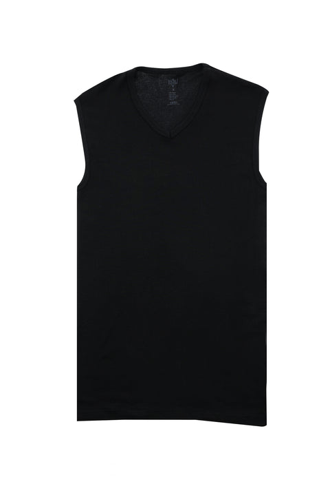 Black 2-Piece V-Neck Cotton Tank Top Set
