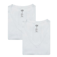 White 2-Piece Cotton V-Neck Tank Top Set