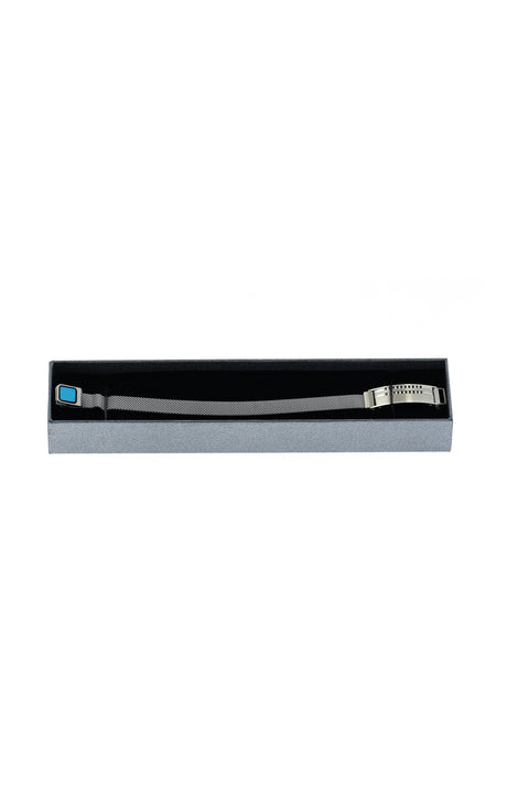 Metallic Gray Trendy Magnetic Steel Bracelet