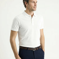 White Polo Shirt Slim Fit Embroidered 100% Cotton
