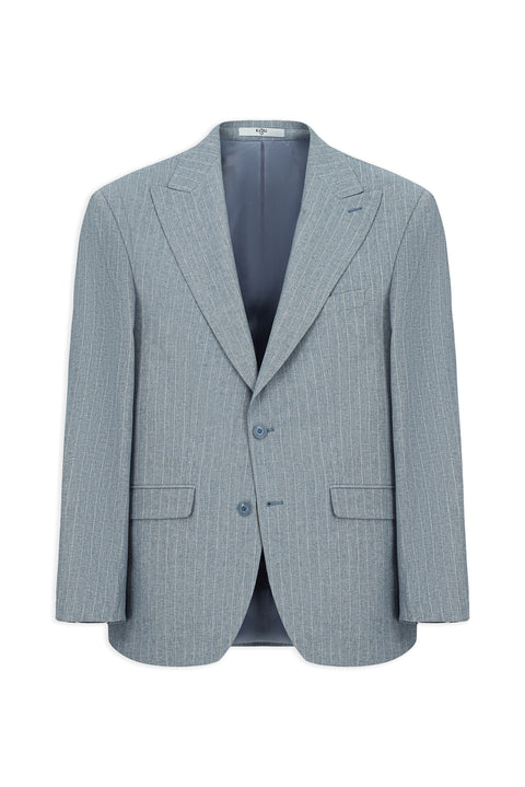 Dark Blue 6 Drop Regular Fit Standard Cut Pointed Collar Striped Suit