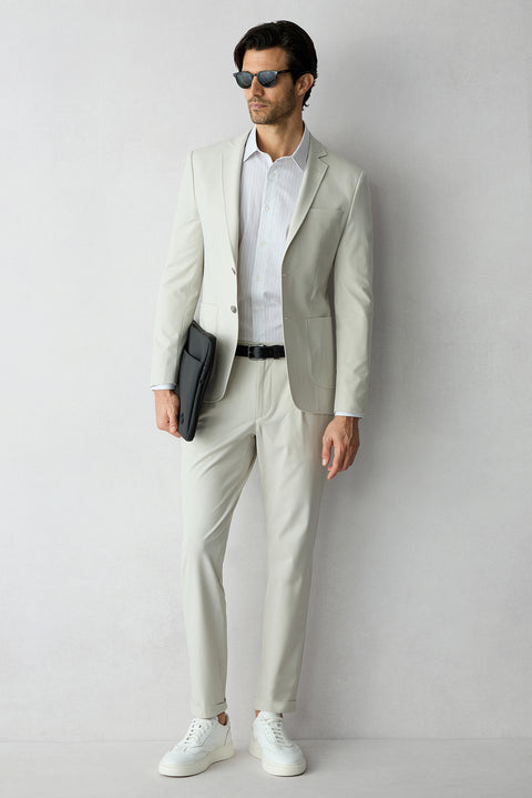 Off-white 8-drop long slim-fit suit