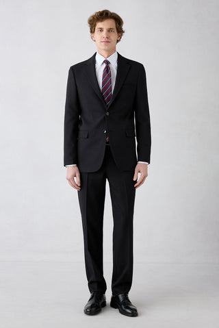 Siyah 7 Drop Slim Fit Dar Kesim Mono Yaka Likralı Takım Elbise