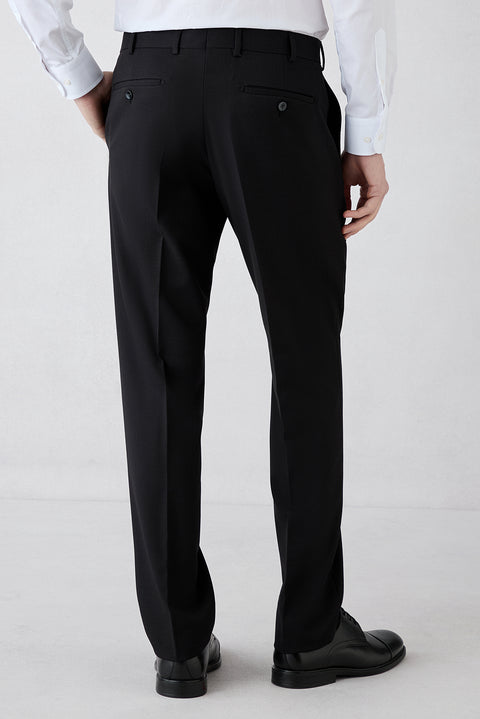 Black 7-Drop Slim Fit Narrow Notch Lapel Stretch Suit