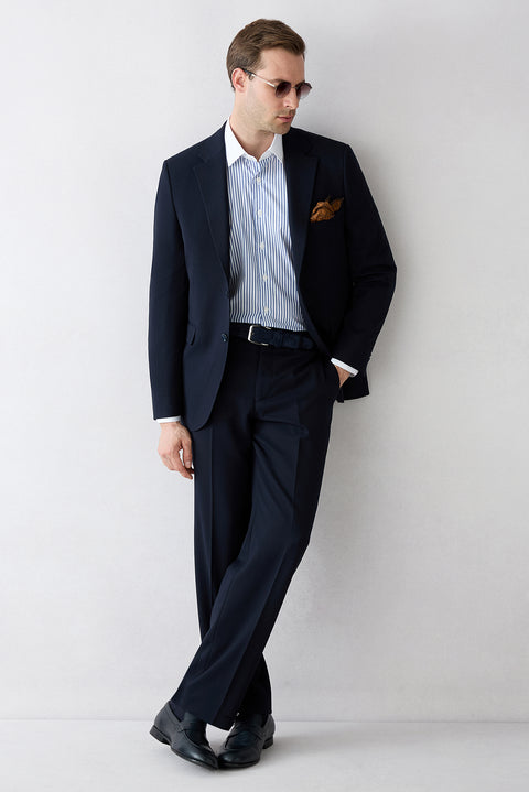 Dark Navy 7-Drop Slim Fit Notch Lapel Stretch Suit