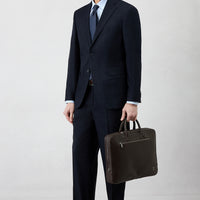 Dark Navy 4-Drop Relaxed Fit Shawl Lapel Plaid Stretchy Tracksuit