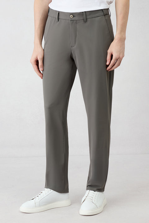 Açık Füme Techno-Line 7 Drop Super Slim Fit Eksra Dar Kesim Beli Lastikli Esnek Çantalı Takım Elbise