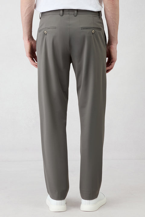 Açık Füme Techno-Line 7 Drop Super Slim Fit Eksra Dar Kesim Beli Lastikli Esnek Çantalı Takım Elbise