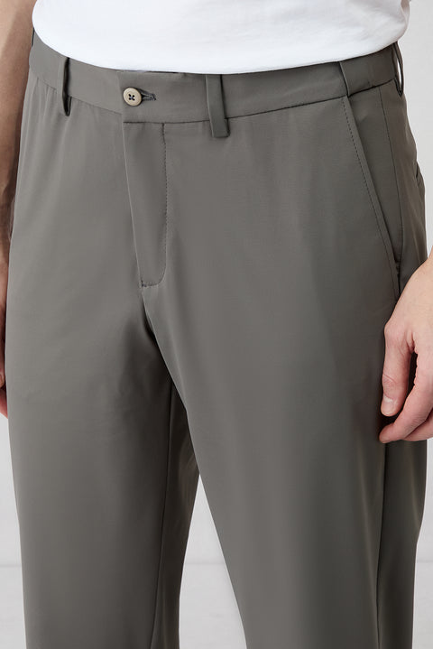 Açık Füme Techno-Line 7 Drop Super Slim Fit Eksra Dar Kesim Beli Lastikli Esnek Çantalı Takım Elbise