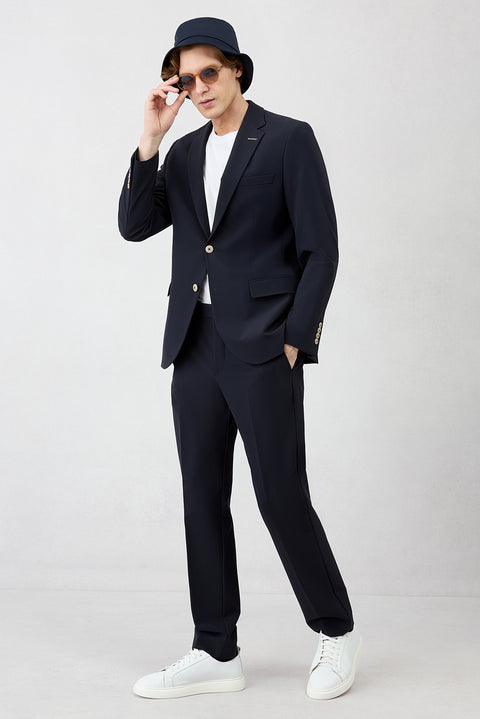 Dark Navy Techno-Line 6 Drop Regular Fit Standard Cut Flexible Bagged Classic Suit