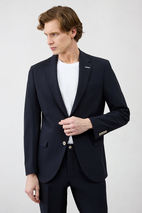 Dark Navy Techno-Line 6 Drop Regular Fit Standard Cut Flexible Bagged Classic Suit