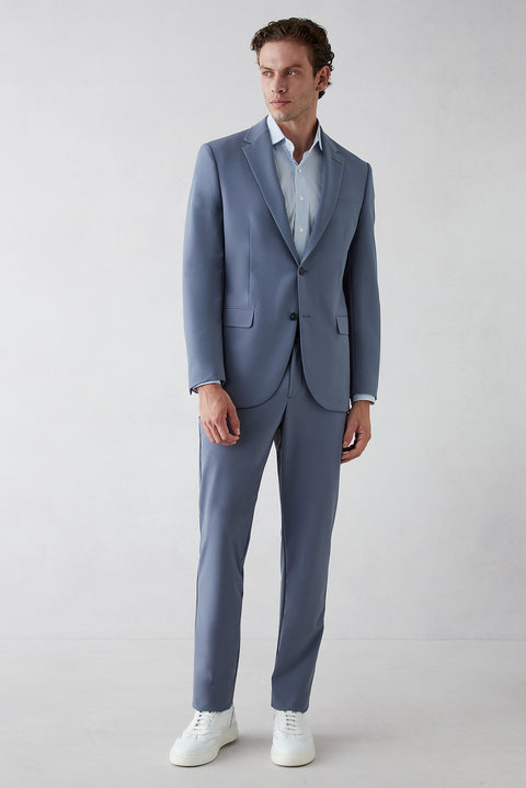 Dark Blue Techno-Line 6 Drop Regular Fit Standard Cut Flexible Bagged Classic Suit