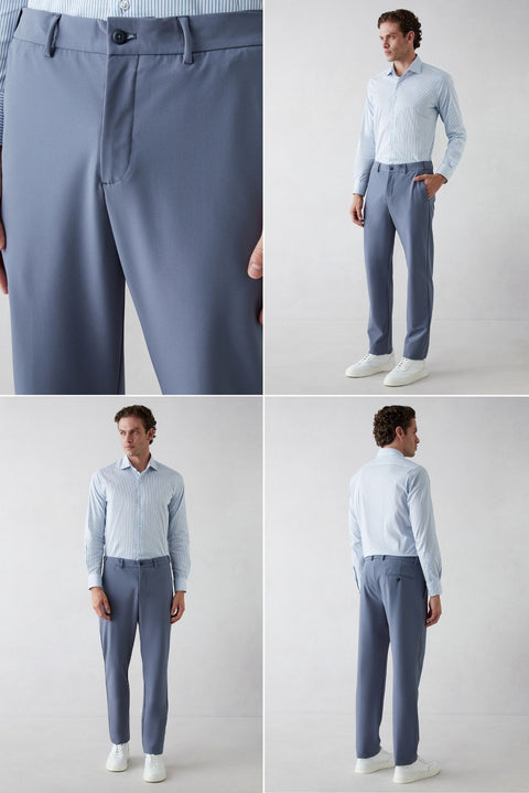 Dark Blue Techno-Line 6 Drop Regular Fit Standard Cut Flexible Bagged Classic Suit