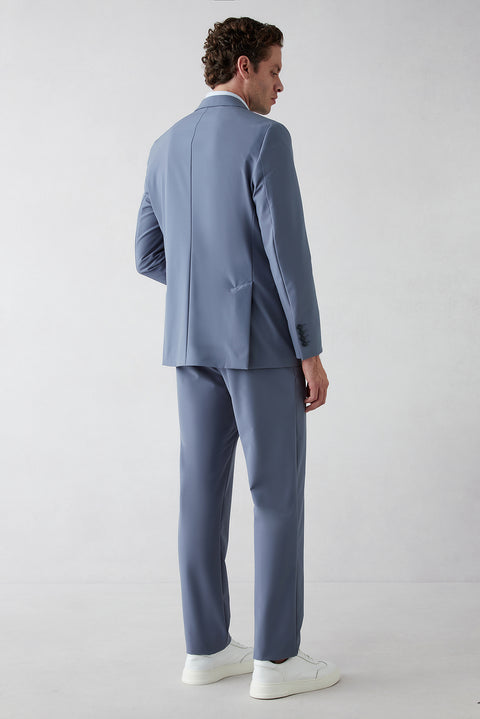Dark Blue Techno-Line 6 Drop Regular Fit Standard Cut Flexible Bagged Classic Suit