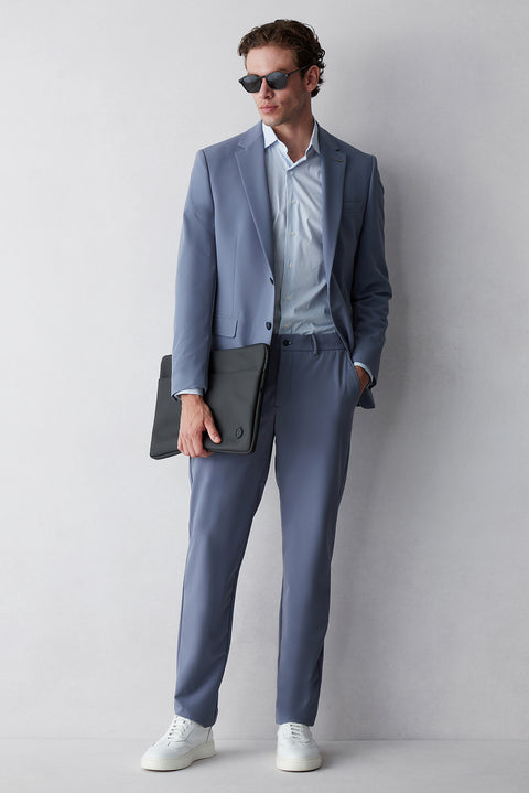 Dark Blue Techno-Line 6 Drop Regular Fit Standard Cut Flexible Bagged Classic Suit