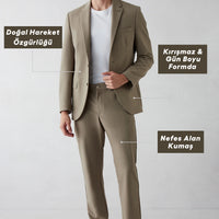Medium Mink Techno-Line 6 Drop Regular Fit Standard Cut Flexible Bagged Classic Suit