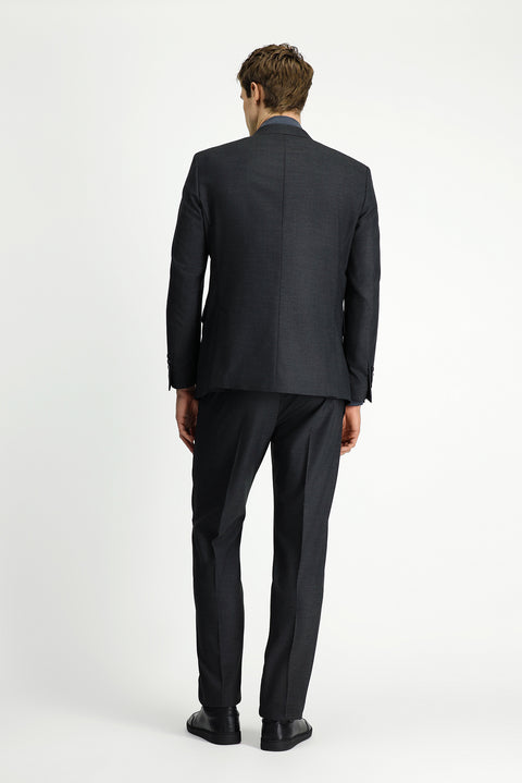 Dark Gray 6 Drop Regular Fit Standard Cut Wool Traveller Suit with Bag