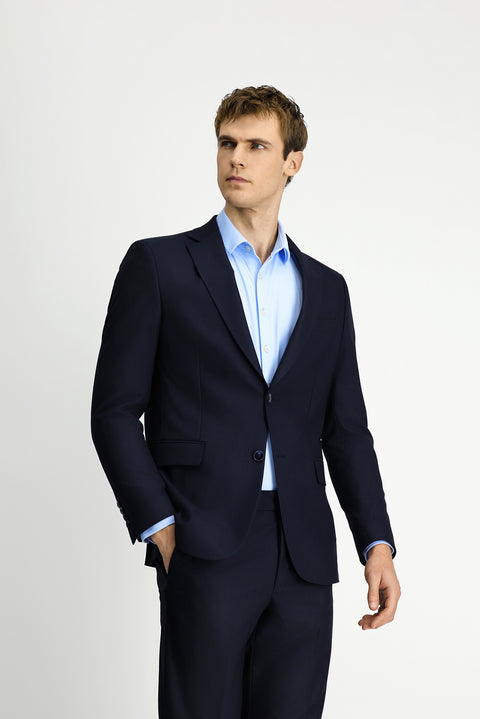 Dark Navy 6 Drop Regular Fit Standard Cut Wool Traveller Suit with Bag