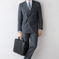 Medium Anthracite 6 Drop Regular Fit Standard Cut Pointed Collar Wool Double-Breasted Suit