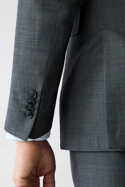 Medium Anthracite 6 Drop Regular Fit Standard Cut Pointed Collar Wool Double-Breasted Suit