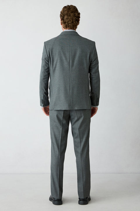 Dark Anthracite 4-Drop Relaxed Fit Notch Lapel Wool Plain Suit