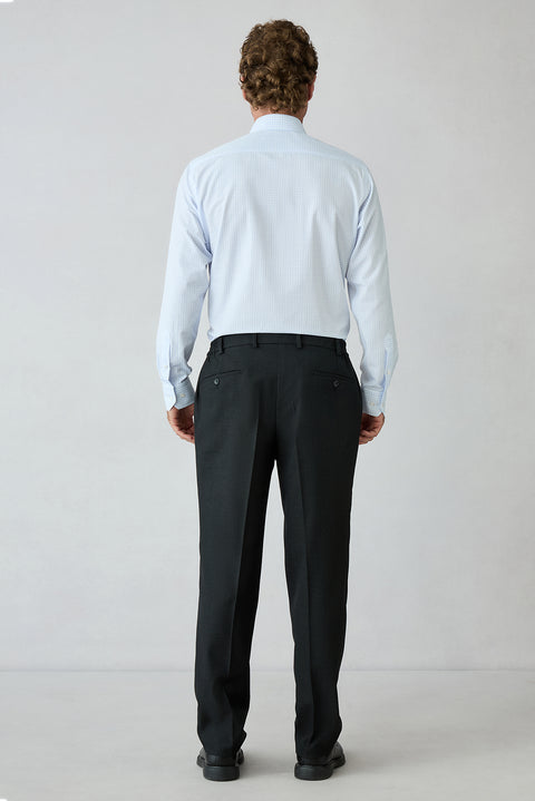 Medium Anthracite 4-Drop Relaxed Fit Pointed Collar Armure Wool Suit with Elasticated Waist