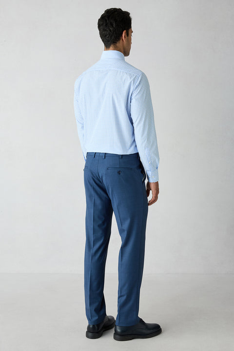İndigo 7 Drop Slim Fit Dar Kesim Yünlü Sivri Yaka Kruvaze Takım Elbise
