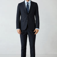 Dark Navy 7-Drop Super Slim Fit Textured Notch Lapel Classic Suit