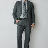 Dark Anthracite 4 Drop Relaxed Fit Peak Lapel Striped Classic Suit