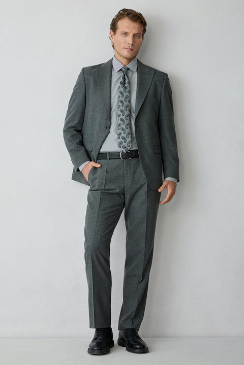 Dark Anthracite 4 Drop Relaxed Fit Peak Lapel Striped Classic Suit