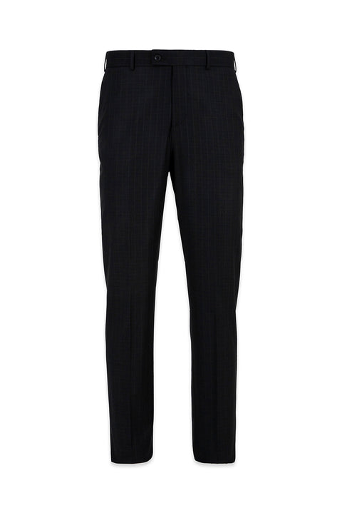 Black 6 Drop Regular Fit Standard Cut Peak Lapel Striped Double-Breasted Suit