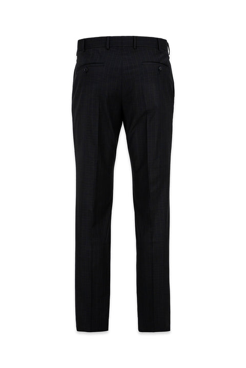Black 6 Drop Regular Fit Standard Cut Peak Lapel Striped Double-Breasted Suit