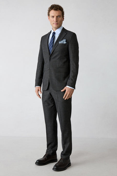 Dark Coffee 6-Drop Regular Fit Plaid Shawl Lapel Suit Set