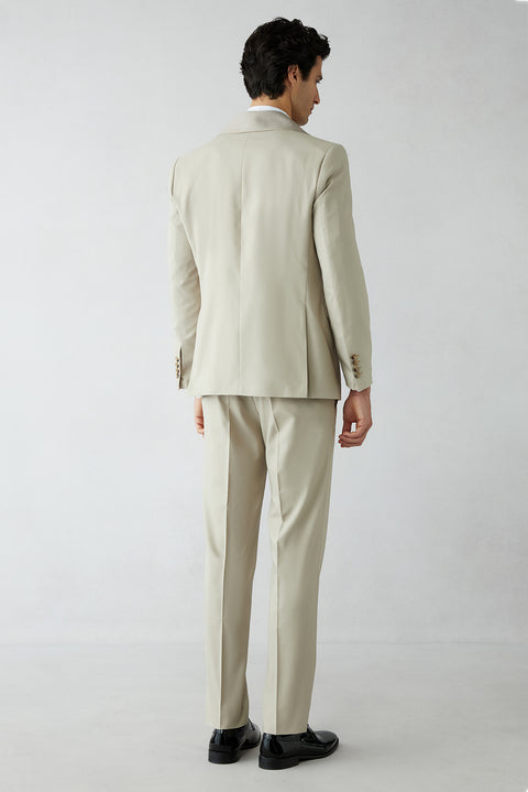 Light Beige 7 Drop Slim Fit Tuxedo & Groom Suit